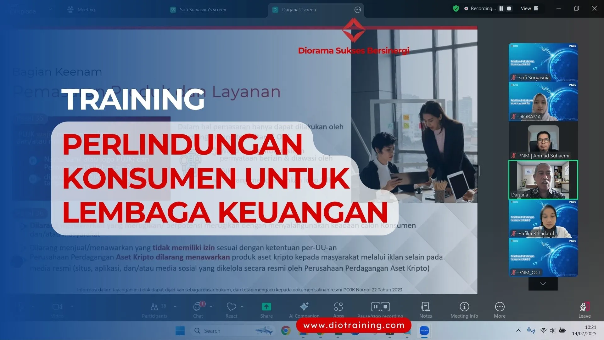TRAINING PERLINDUNGAN KONSUMEN UNTUK LEMBAGA KEUANGAN