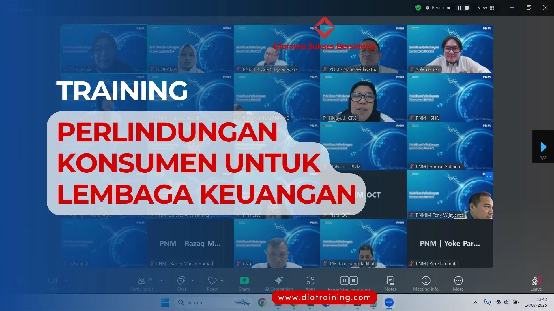 TRAINING PERLINDUNGAN KONSUMEN UNTUK LEMBAGA KEUANGAN