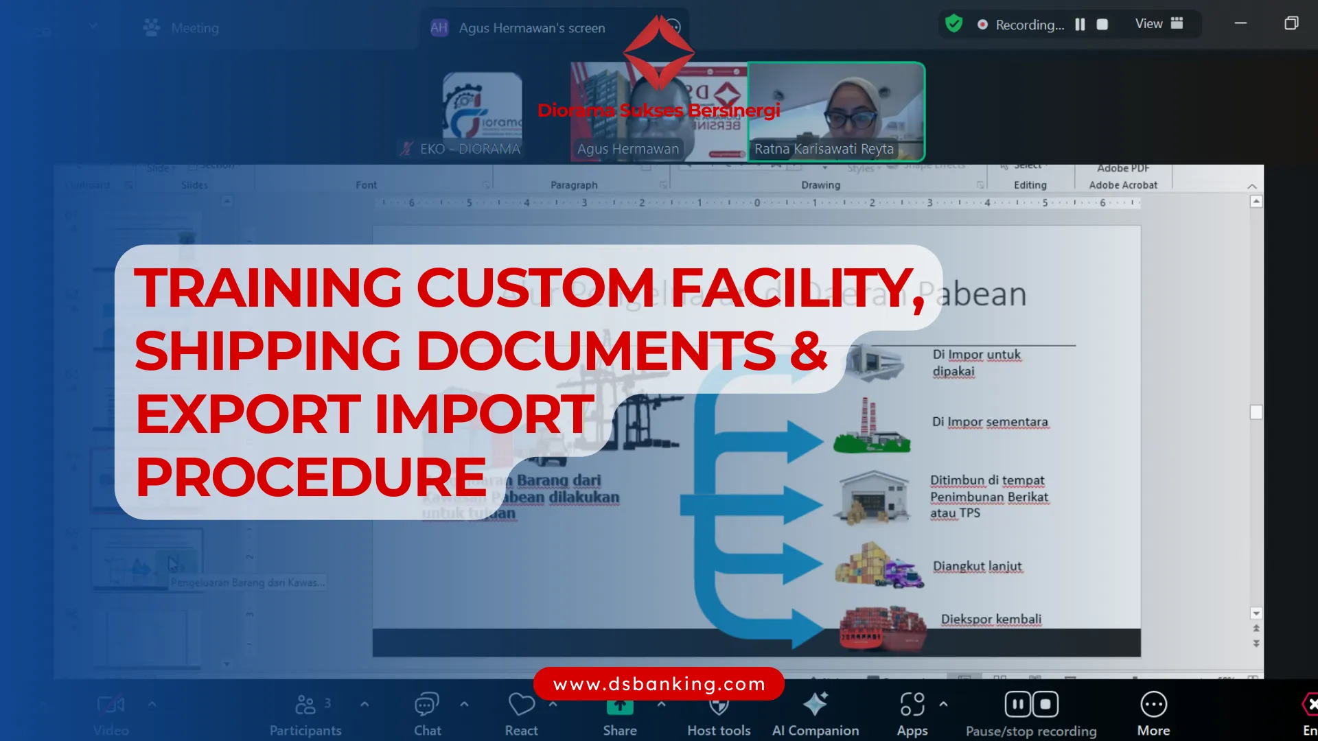 TRAINING CUSTOM FACILITY, SHIPPING DOCUMENTS DAN EXPORT IMPORT PROCEDURE
