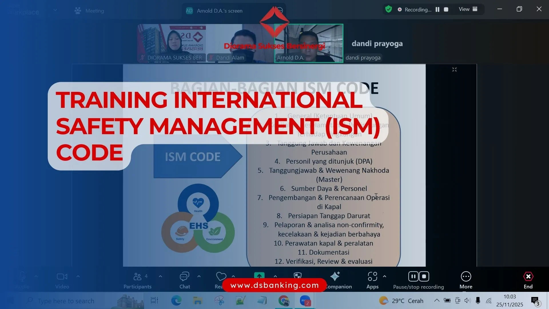 TRAINING INTERNATIONAL SAFETY MANAGEMENT ISM CODE