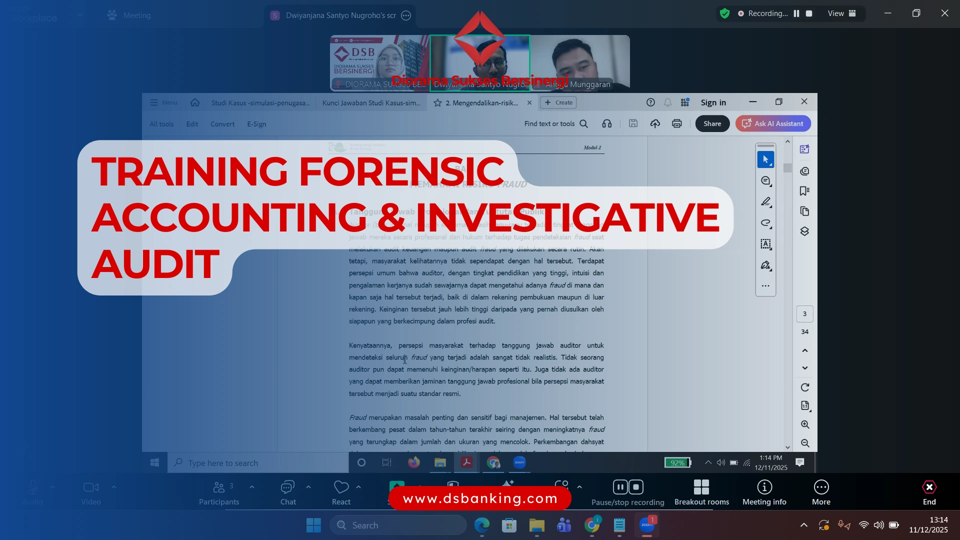 PELATIHAN FORENSIC ACCOUNTING DAN INVESTIGATION AUDIT JAKARTA