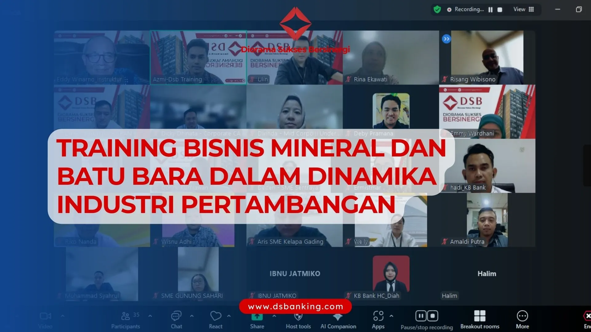 TRAINING BISNIS MINERAL DAN BATU BARA DALAM DINAMIKA INDUSTRI PERTAMBANGAN