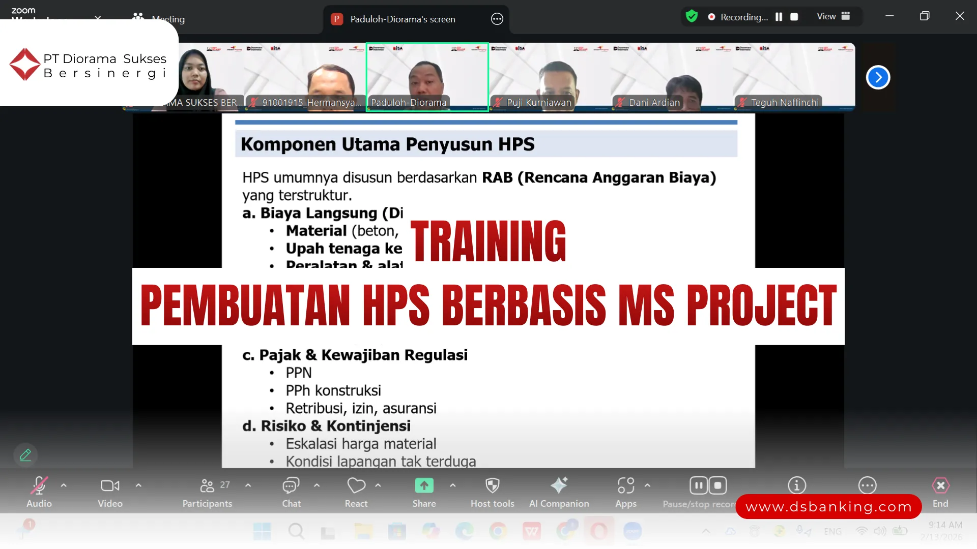 PELATIHAN PEMBUATAN HPS BERBASIS MS PROJECT JAKARTA