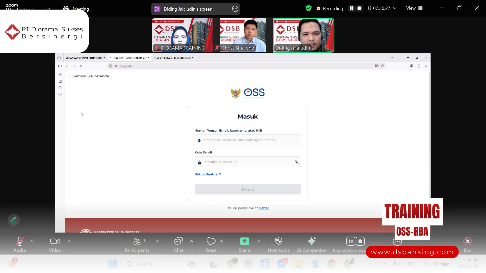 PELATIHAN OSS-RBA JAKARTA