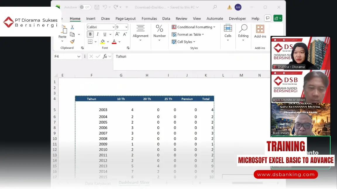 Training Microsoft Excel Basic to Advance Online