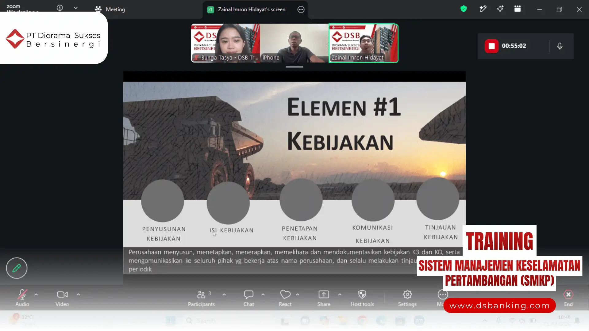 TRAINING REGULASI KESELAMATAN PERTAMBANGAN ONLINE